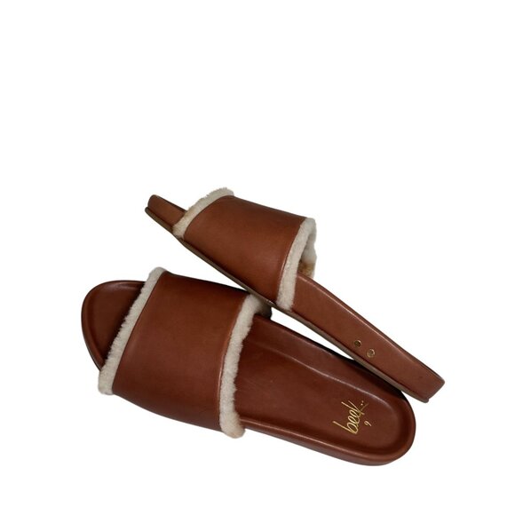 New BEEK Gallito Shearling & leather Slide Sandal Tan color Size 9 Anthropologie - Picture 4 of 5